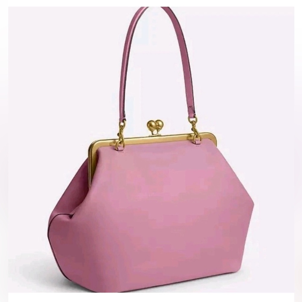 NWT Coach Large Oversized Kisslock Frame Bag/Coin Purse  - Pink/Rose